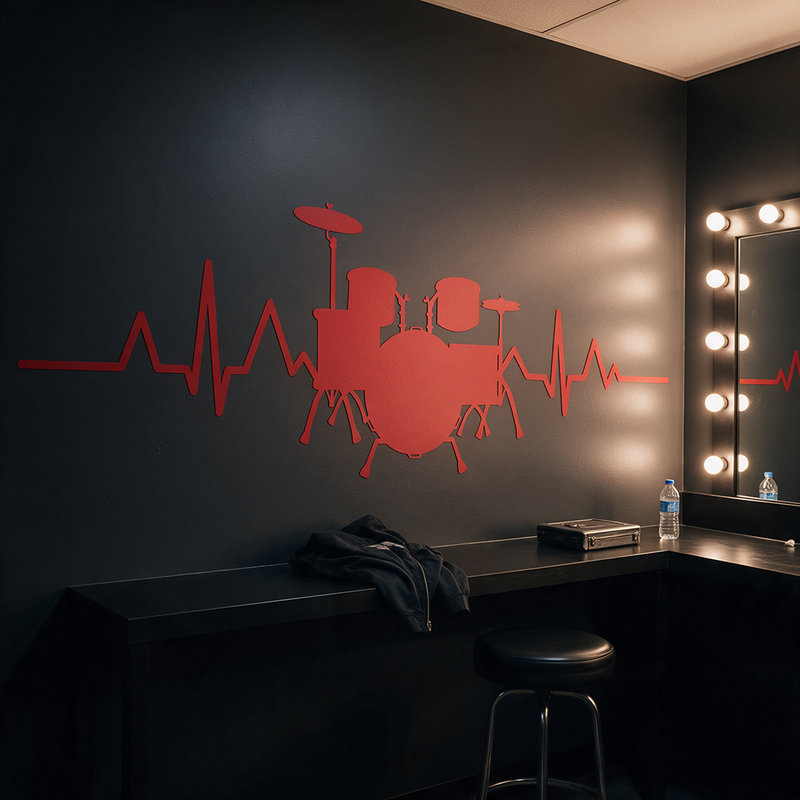Vinilos Decorativos: Cardiograma Bateria