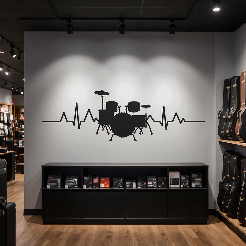 Vinilos Decorativos: Cardiograma Bateria