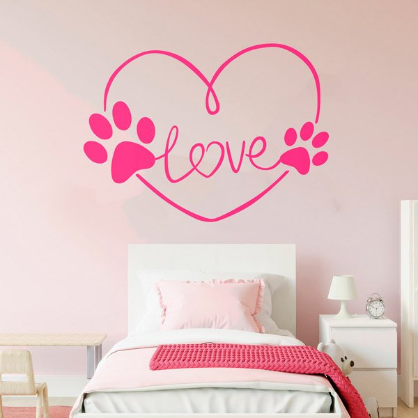 Vinilos Decorativos: Love Huellas perros