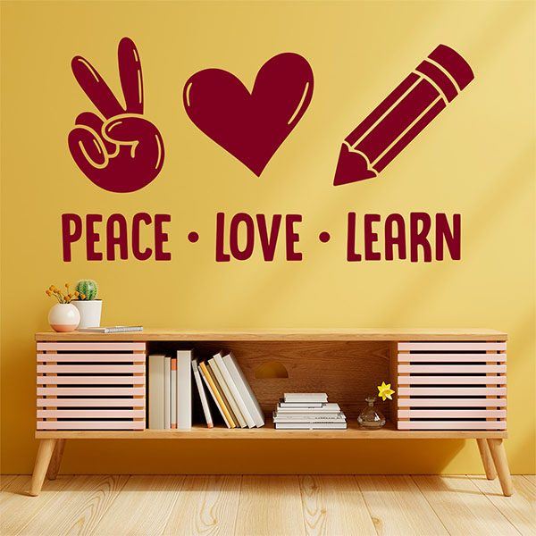 Vinilos Decorativos: Peace Love Learn