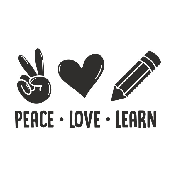 Vinilos Decorativos: Peace Love Learn
