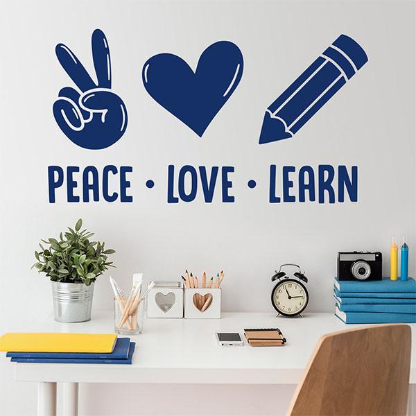 Vinilos Decorativos: Peace Love Learn