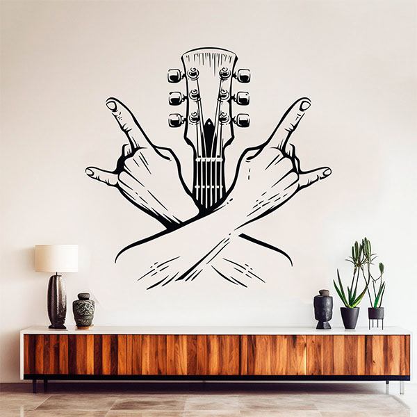 Vinilos Decorativos: Guitarrista Rockero