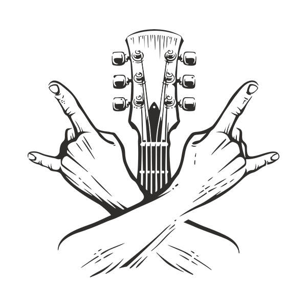 Vinilos Decorativos: Guitarrista Rockero