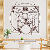 Vinilos Decorativos: Hombre Vitruvio tocando la batería 2