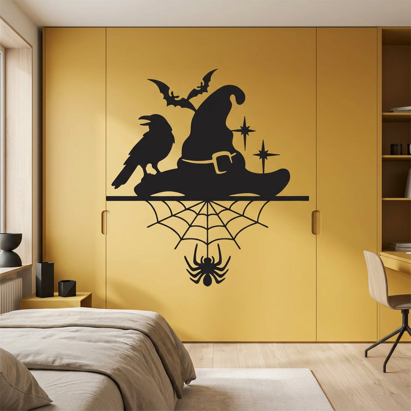 Vinilos Decorativos: Sombrero Cuervo Murci&eacute;lago Ara&ntilde;a