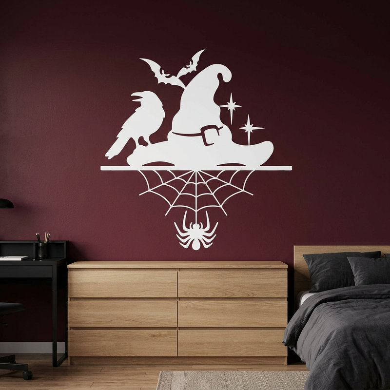 Vinilos Decorativos: Sombrero Cuervo Murci&eacute;lago Ara&ntilde;a