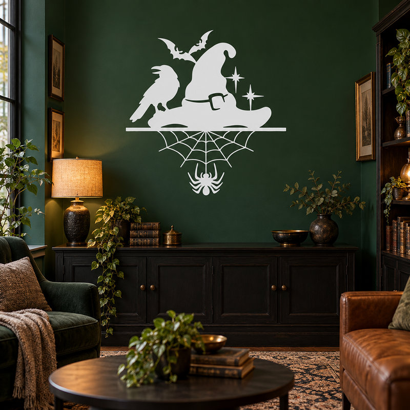 Vinilos Decorativos: Sombrero Cuervo Murci&eacute;lago Ara&ntilde;a