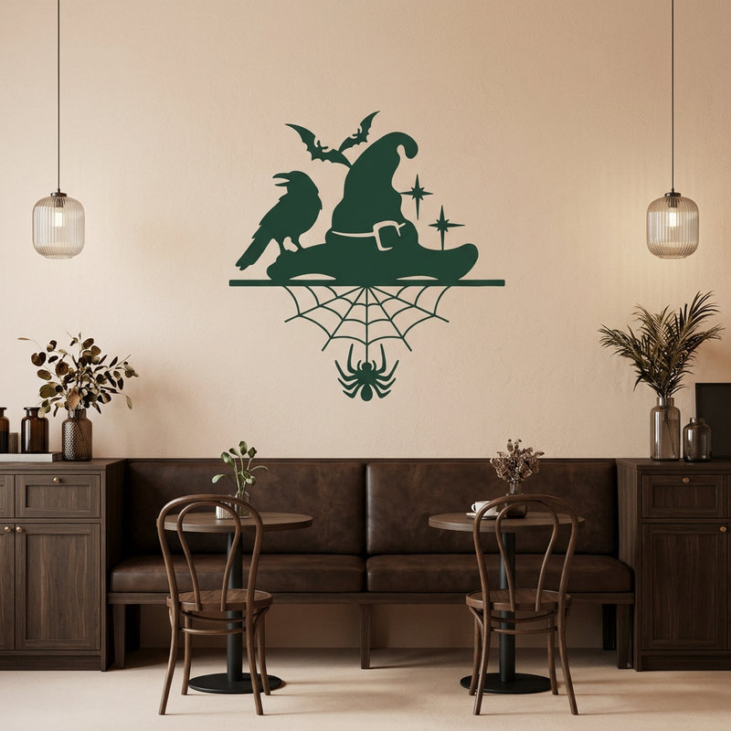 Vinilos Decorativos: Sombrero Cuervo Murci&eacute;lago Ara&ntilde;a
