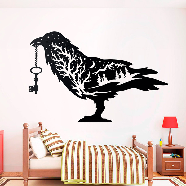 Vinilos Decorativos: Cuervo Con Llave