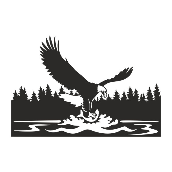 Vinilos Decorativos: Águila Cazando pescado
