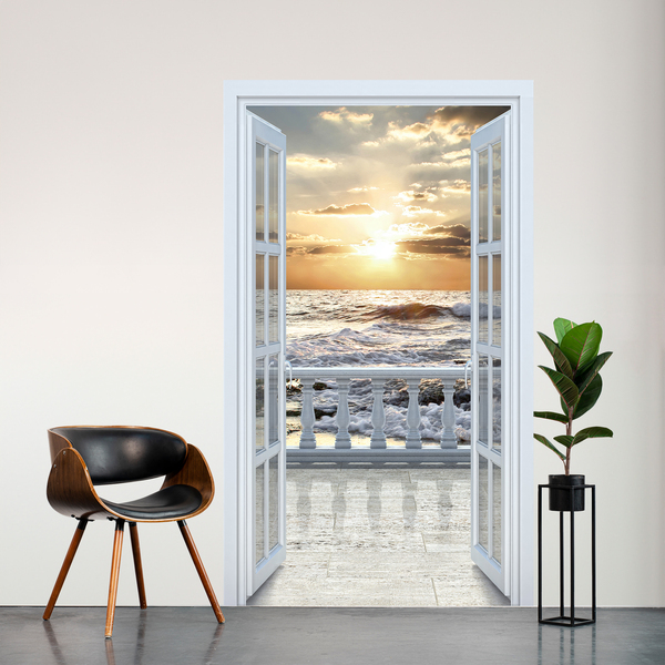 Vinilos Decorativos: Puerta al balcón en la playa