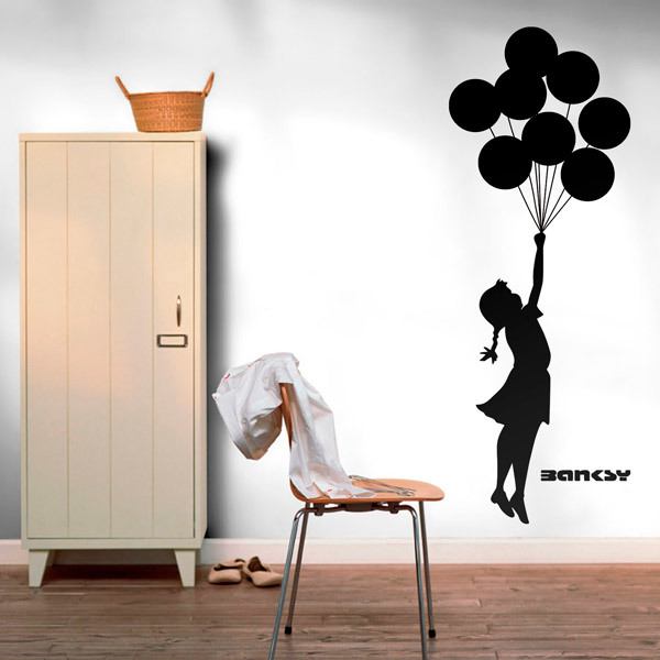 Vinilos Decorativos: Banksy, Chica con Globos