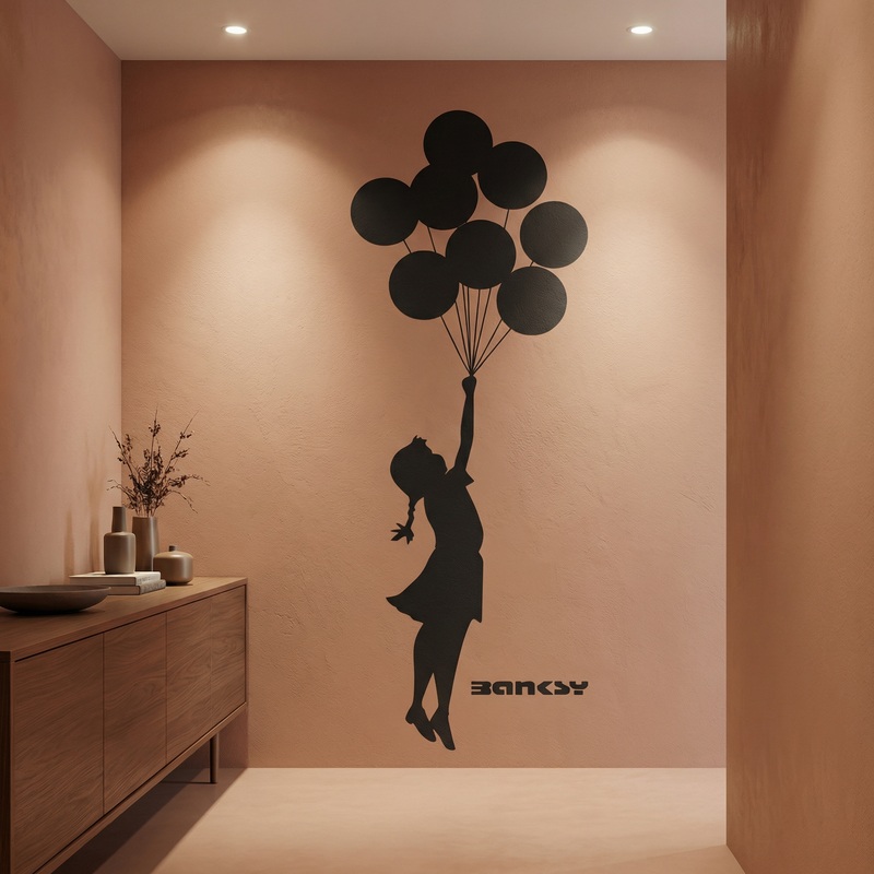 Vinilos Decorativos: Banksy, Chica con Globos