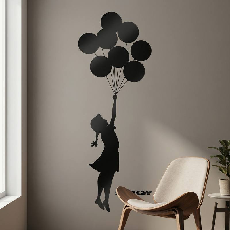Vinilos Decorativos: Banksy, Chica con Globos