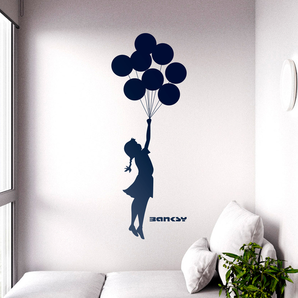 Vinilos Decorativos: Banksy, Chica con Globos