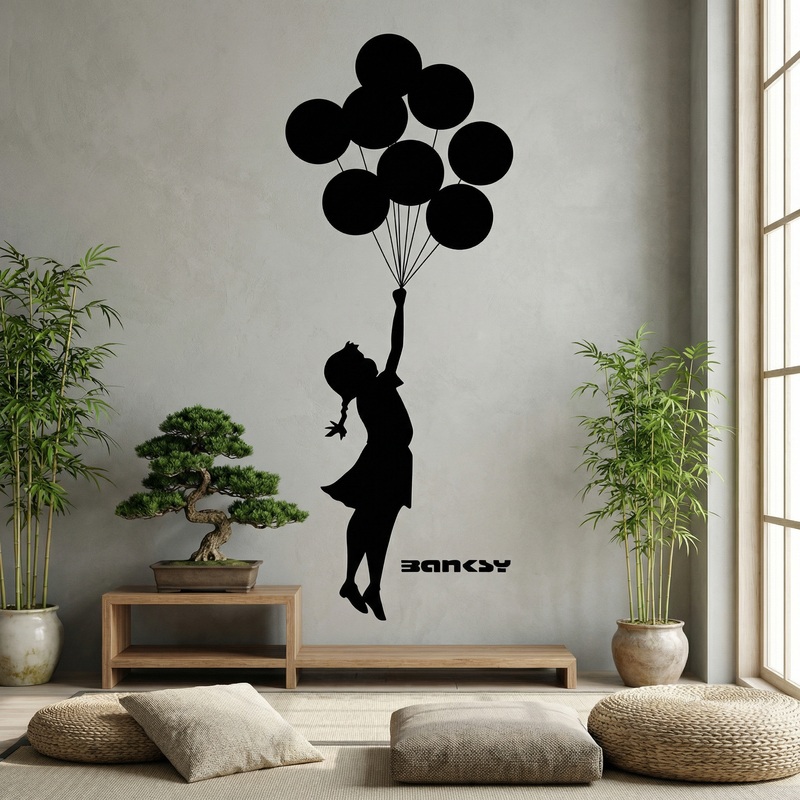 Vinilos Decorativos: Banksy, Chica con Globos