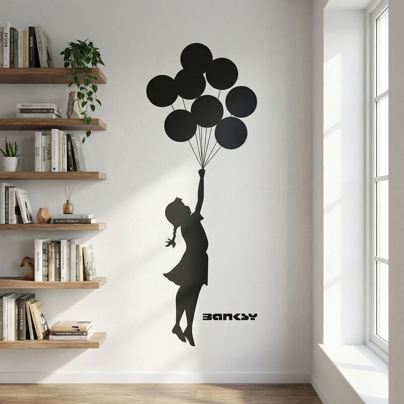 Vinilos Decorativos: Banksy, Chica con Globos