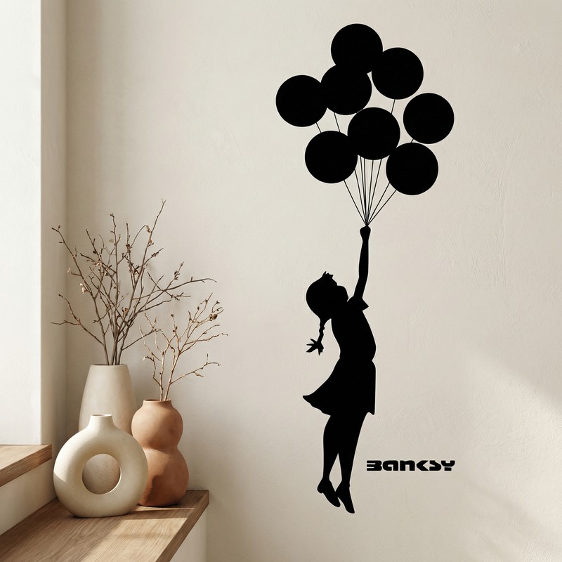 Vinilos Decorativos: Banksy, Chica con Globos