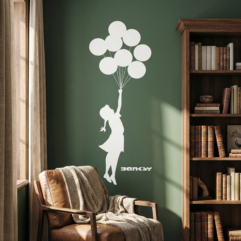 Vinilos Decorativos: Banksy, Chica con Globos