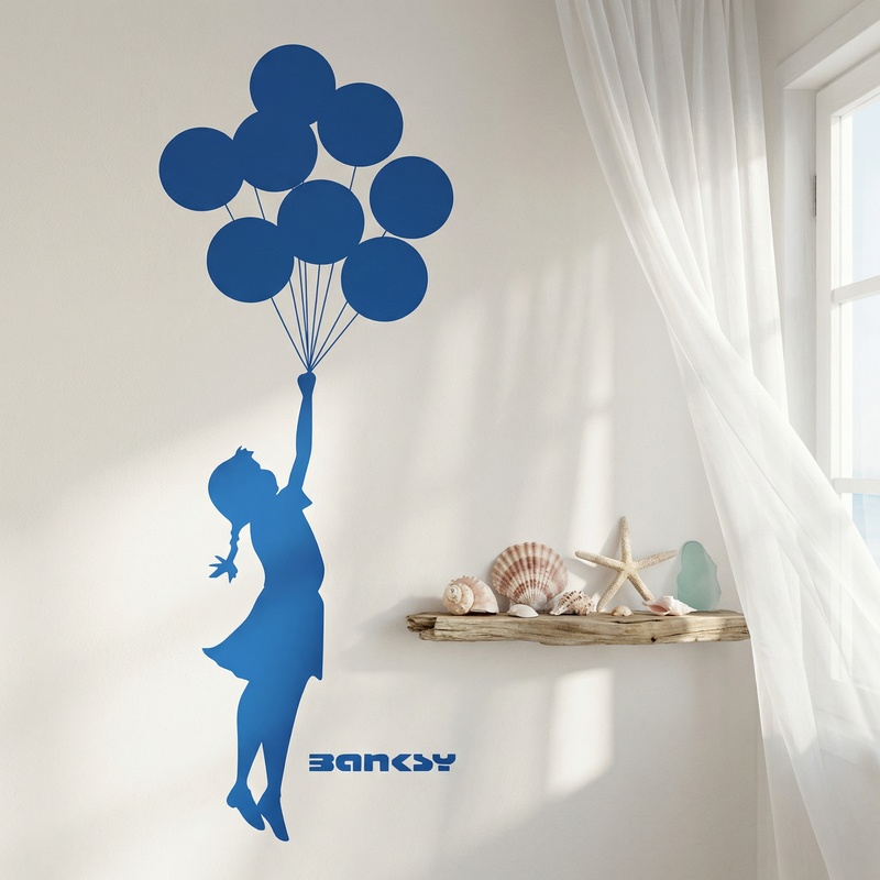 Vinilos Decorativos: Banksy, Chica con Globos