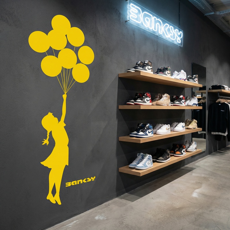 Vinilos Decorativos: Banksy, Chica con Globos