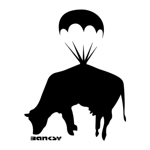 Vinilos Decorativos: Banksy, Vaca Volando