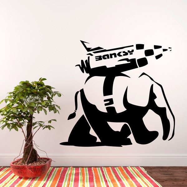 Vinilos Decorativos: Banksy, Elefante Cohete