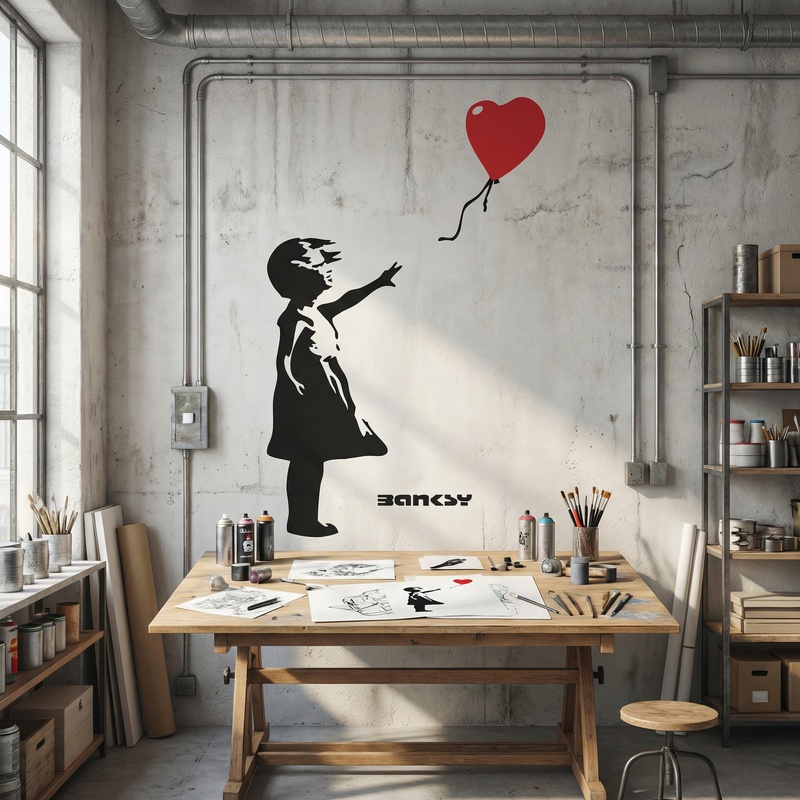 Vinilos Decorativos: Banksy, Ni&ntilde;a con Globo