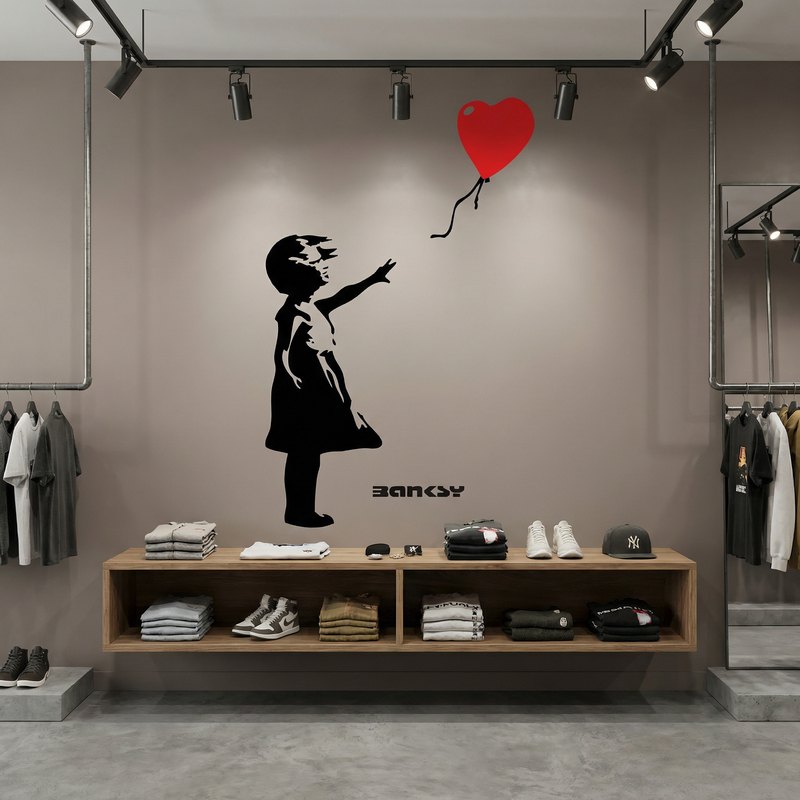 Vinilos Decorativos: Banksy, Ni&ntilde;a con Globo