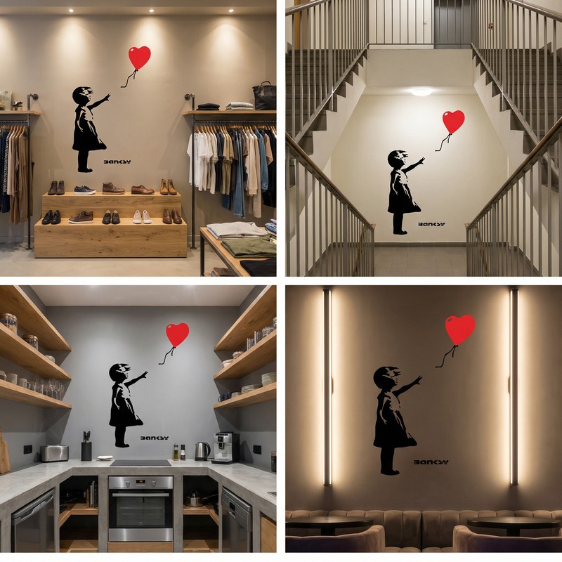 Vinilos Decorativos: Banksy, Ni&ntilde;a con Globo