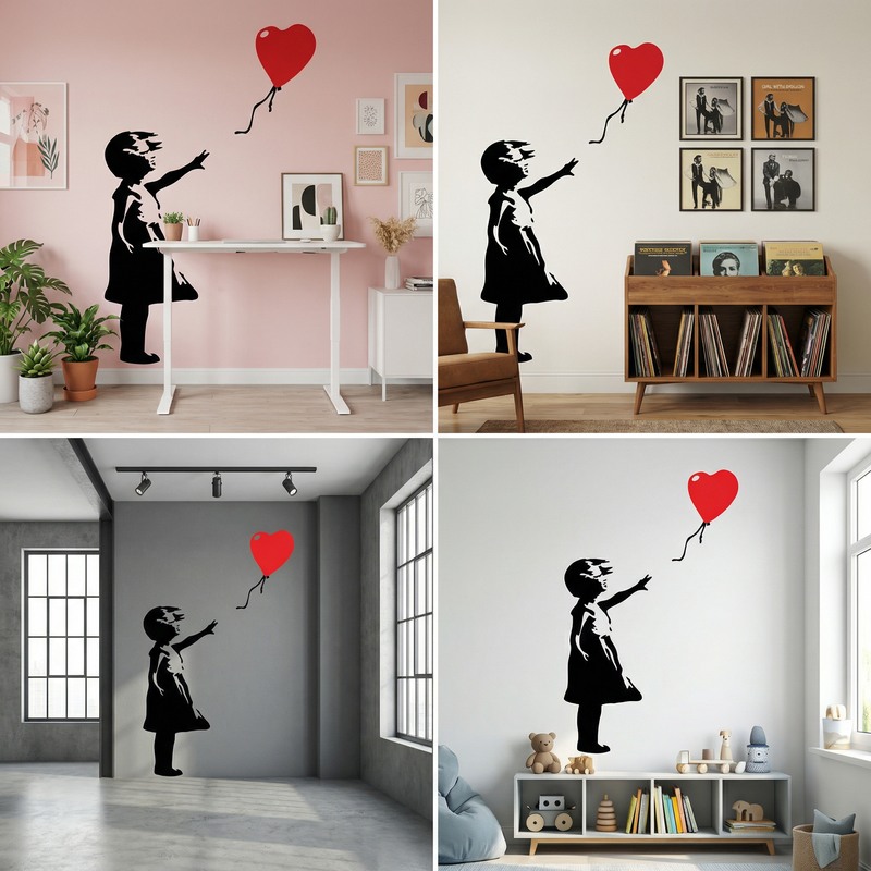 Vinilos Decorativos: Banksy, Ni&ntilde;a con Globo