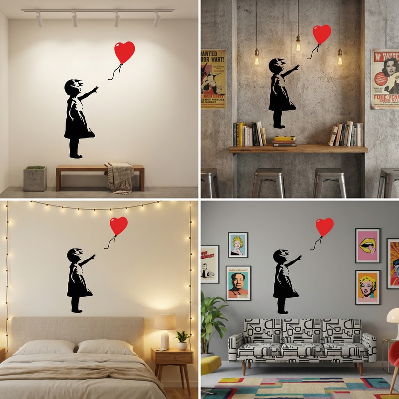 Vinilos Decorativos: Banksy, Ni&ntilde;a con Globo