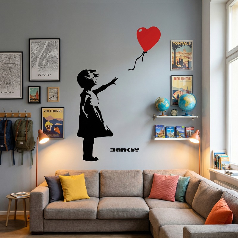 Vinilos Decorativos: Banksy, Ni&ntilde;a con Globo