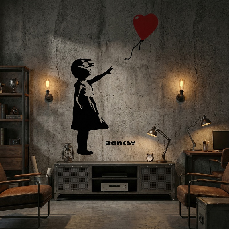Vinilos Decorativos: Banksy, Ni&ntilde;a con Globo
