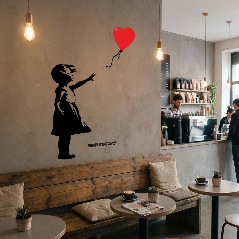 Vinilos Decorativos: Banksy, Ni&ntilde;a con Globo