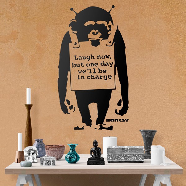 Vinilos Decorativos: Banksy, Mono con Cartel