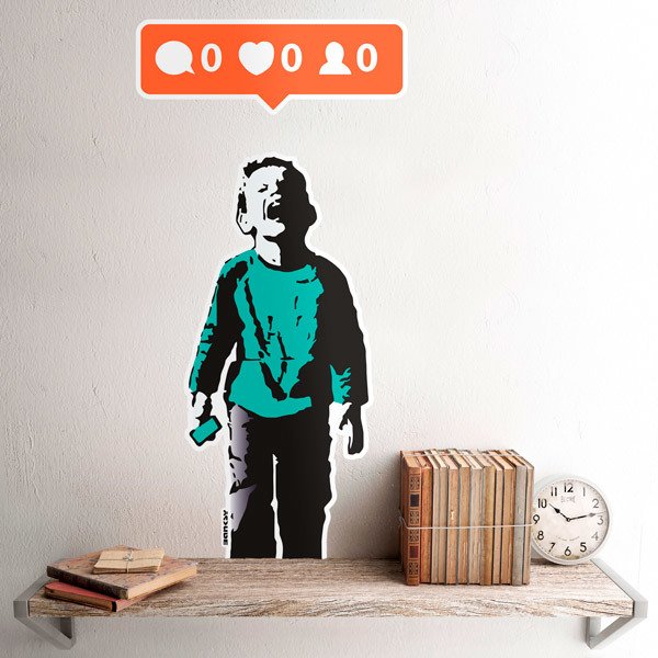 Vinilos Decorativos: Banksy, Niño Sin Likes