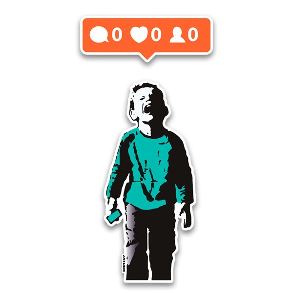 Vinilos Decorativos: Banksy, Niño Sin Likes