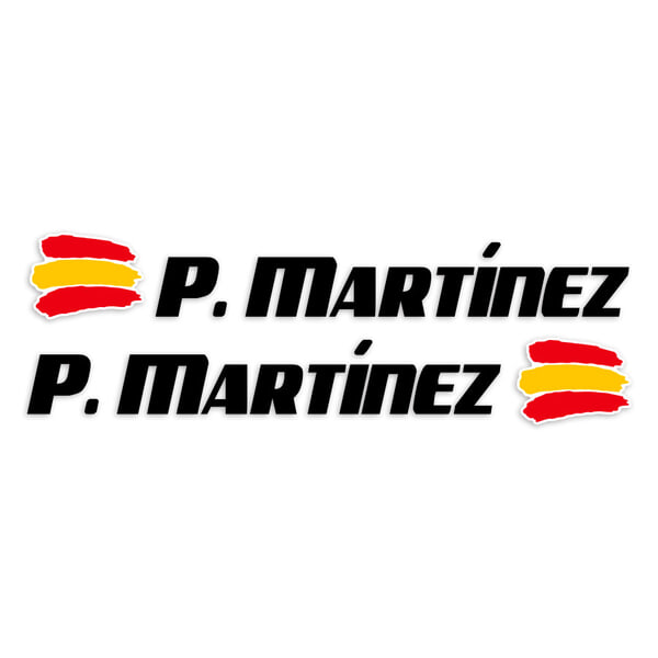 Pegatinas: 2X Banderas España + Nombre sport negro