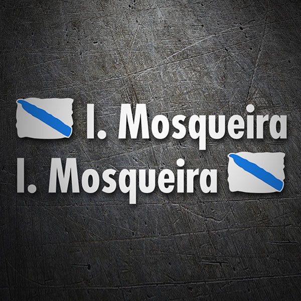 Pegatinas: 2X Banderas Galicia + Nombre en blanco