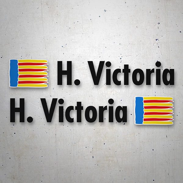 Pegatinas: 2X Banderas Valencia + Nombre en negro