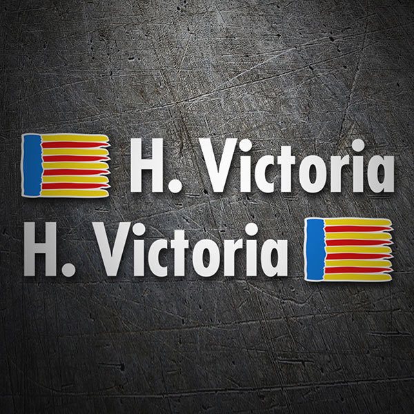 Pegatinas: 2X Banderas Valencia + Nombre en blanco
