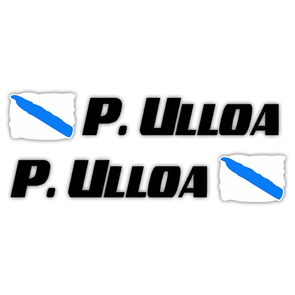 Pegatinas: 2X Banderas Galicia + Nombre sport negro