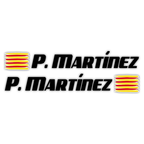 Pegatinas: 2X Banderas Catalu&ntilde;a + N&uacute;mero Piloto Sport Negro