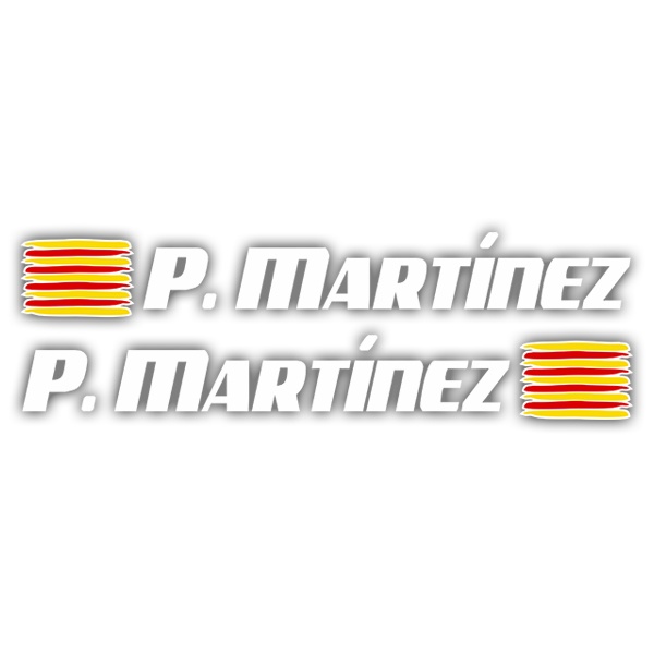 Pegatinas: 2X Banderas Cataluña + Nombre sport blanco