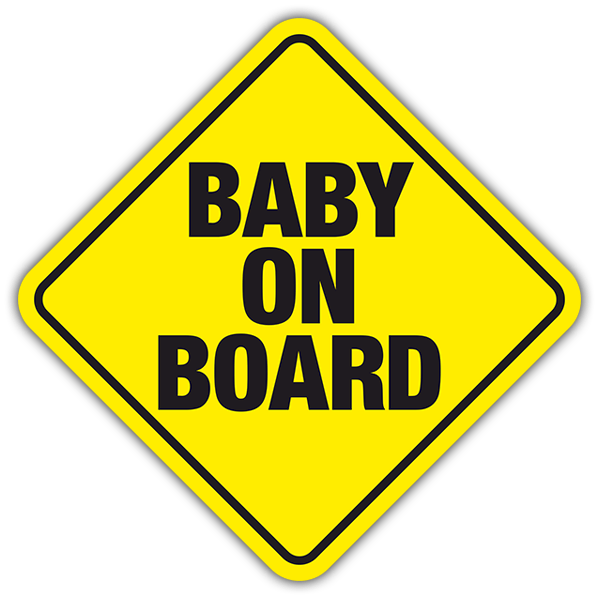 Pegatinas: Señal bebé a bordo inglés 0