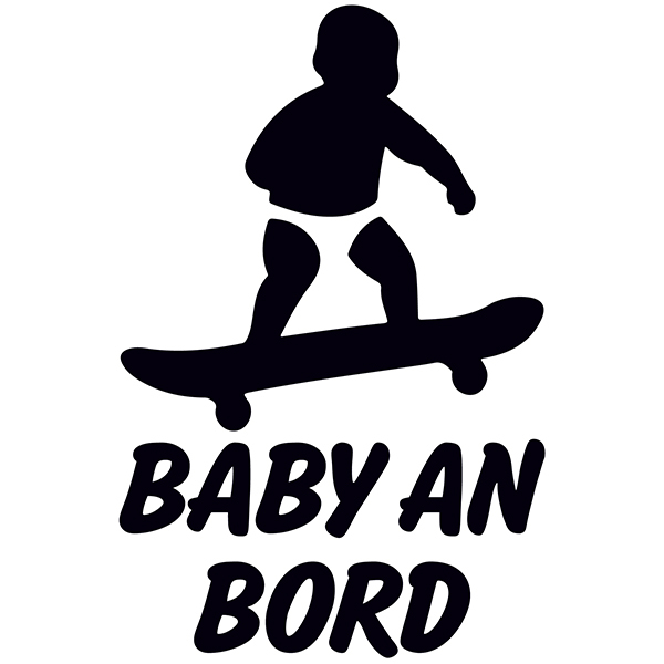 Pegatinas: Bebé a bordo skate - alemán