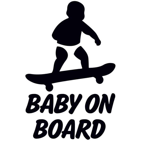 Pegatinas: Bebé a bordo skate inglés