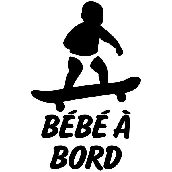 Pegatinas: Bebé a bordo skate - francés